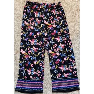 Floral Pattern Stretchy Pants